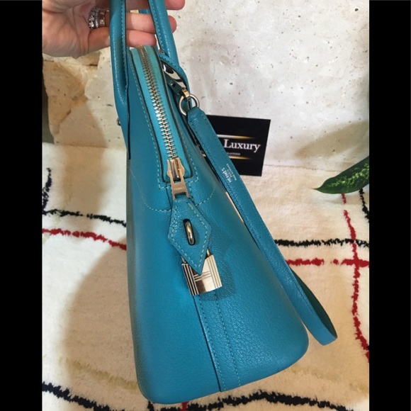 ❌SOLD❌Authentic Hermes Chevre Mysore Bolide31 Turquoise - Picture 4 of 12